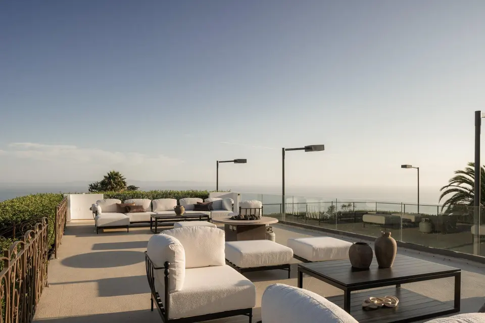 A terrace overlooking the coast