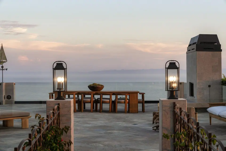 The terrace at dusk