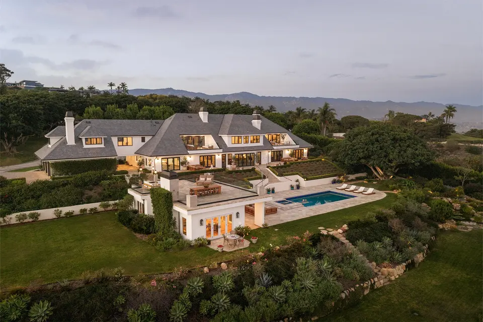 A coastal estate from above